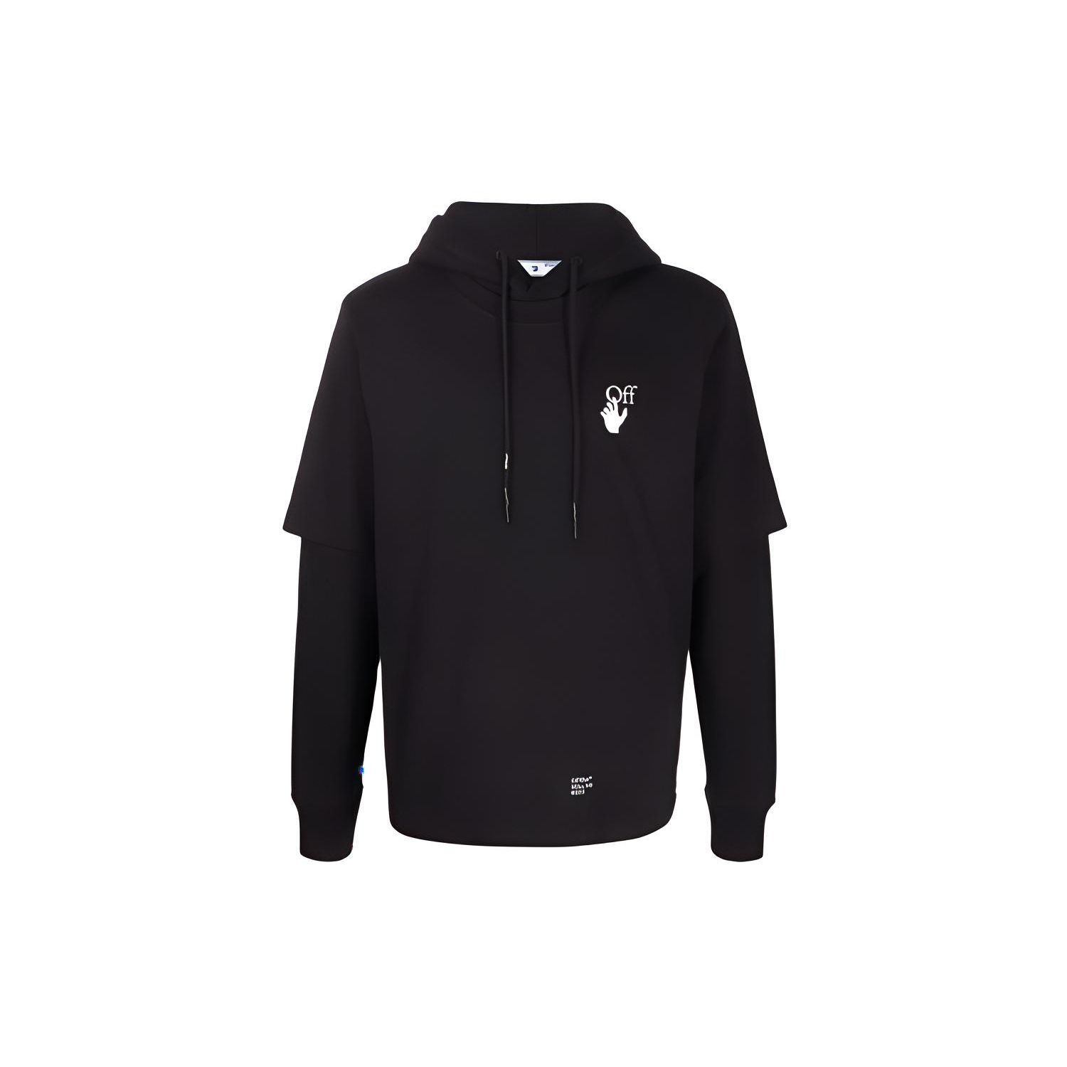 Off-White Толстовка с капюшоном Caravaggio Arrow DBL с рукавами, черная, мужская, OMBB087F21FLE0051001 S