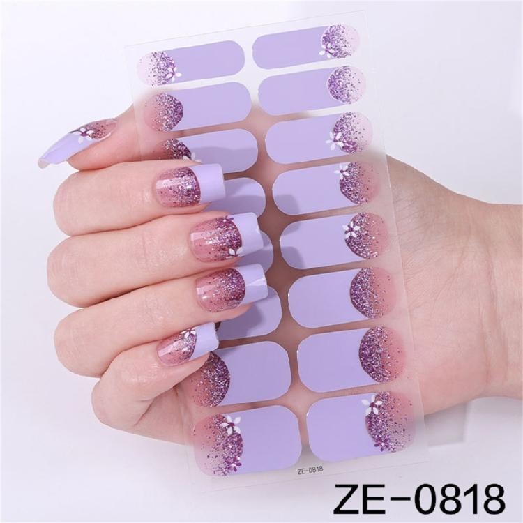 Gels Nail Sticker French Tip Nails Polish Strips Manicures Sticker Waterproof Gels Nail Wraps Gels Nail Strips