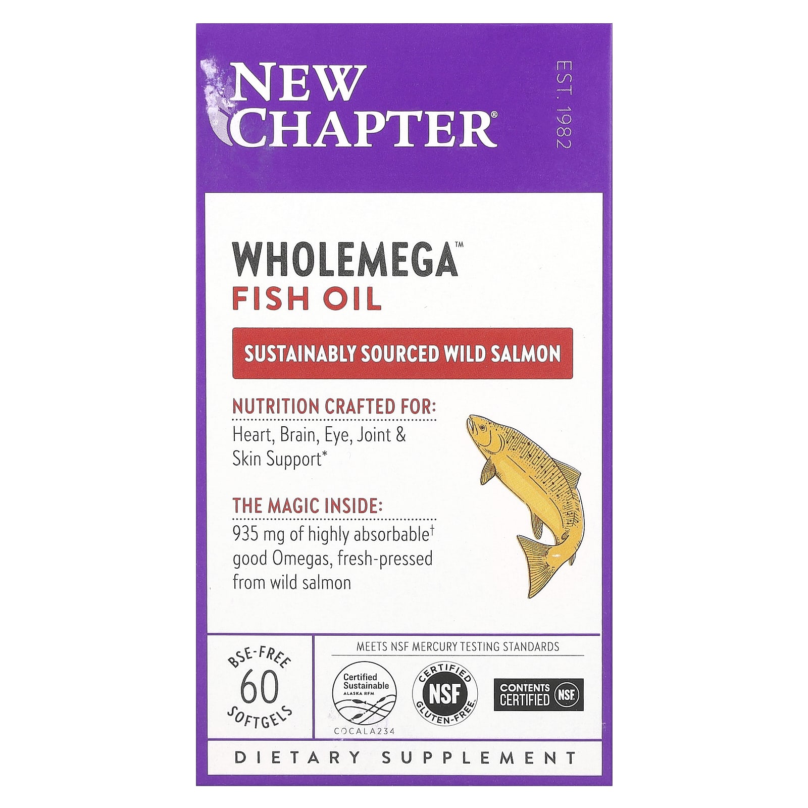

Wholemega Fish Oil, 60 Softgels