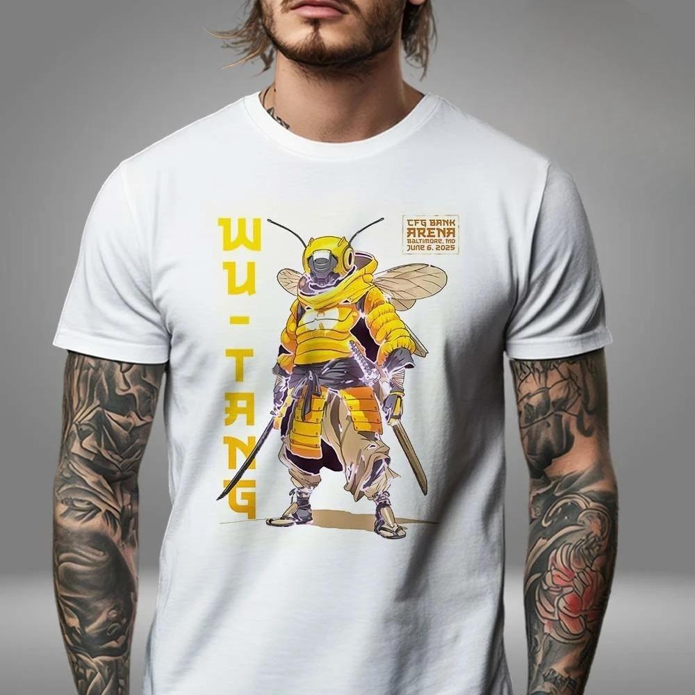 Wu Tang Clan Globale Tour Mercah Grafikdruck T-Shirt High-End Luxus Herren Damen Oberteil Y2k Mode Übergroß Locker Lässig Baumwolle T-Shirt