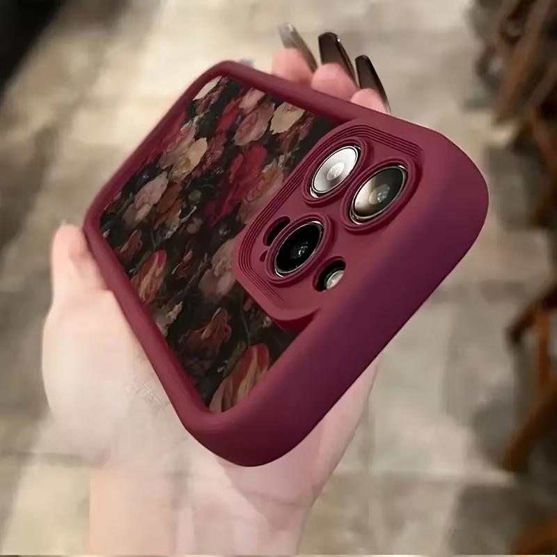 Wine Red Rose White Rose Phone Case For iPhone 17 16 15 14 Pro Max 13 12 11 XS X XR 7 8 Plus 16E 17 Anti-fall Cover