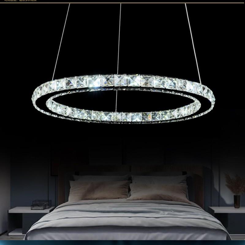 

Современный минималистичный хрустальный подвесной светильник для столовой, гостиной, спальни и лестницы Single Ring - Diameter 20cm