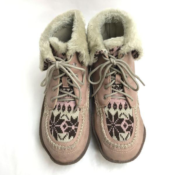 OUTDOOR PRODUCTS warm short boots 25 women pink leather snow boots(USED)