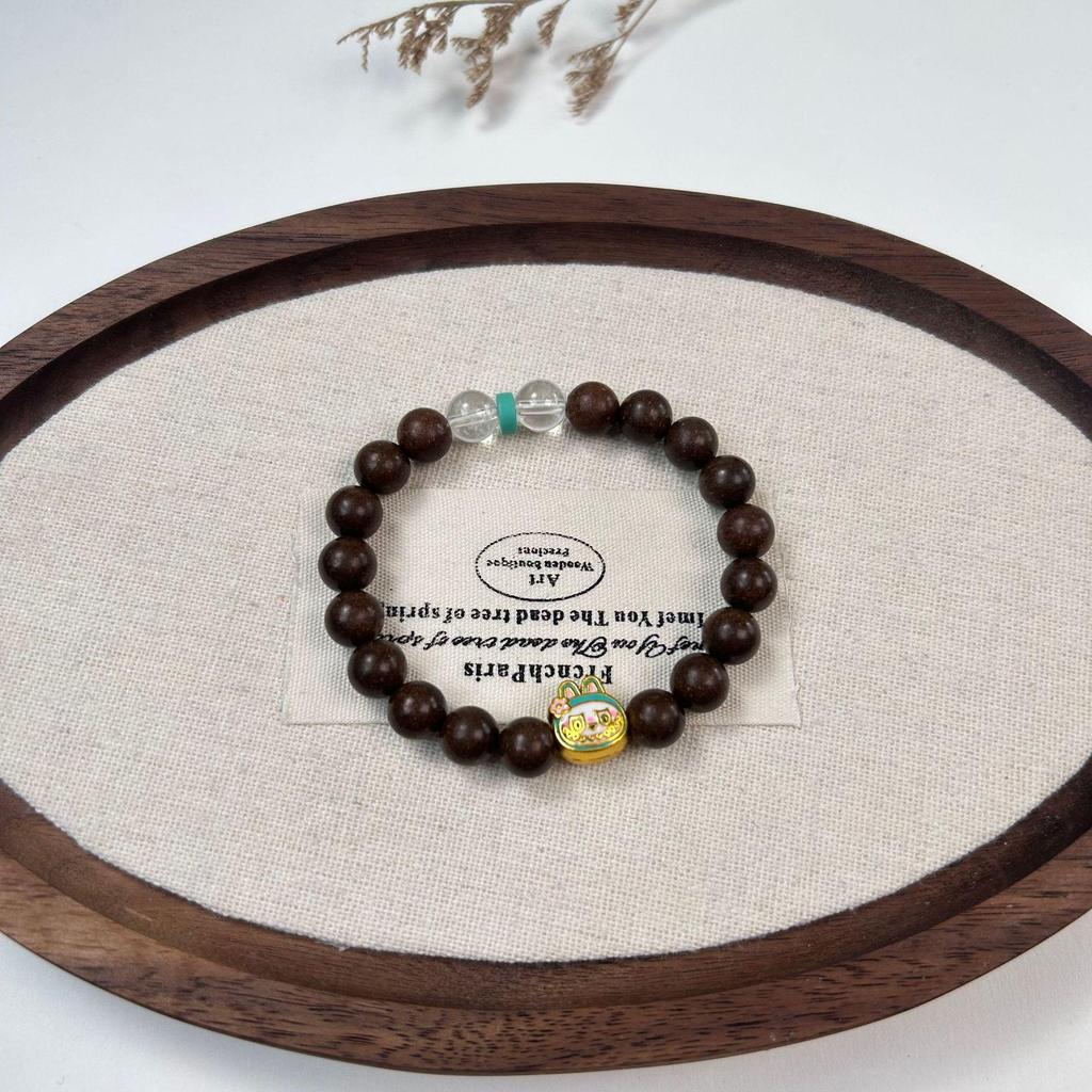 Sandalwood & Agarwood Beaded Bracelet with Pine & Crystal - Antique Chinese Medicine-inspired Soothing Playthings.