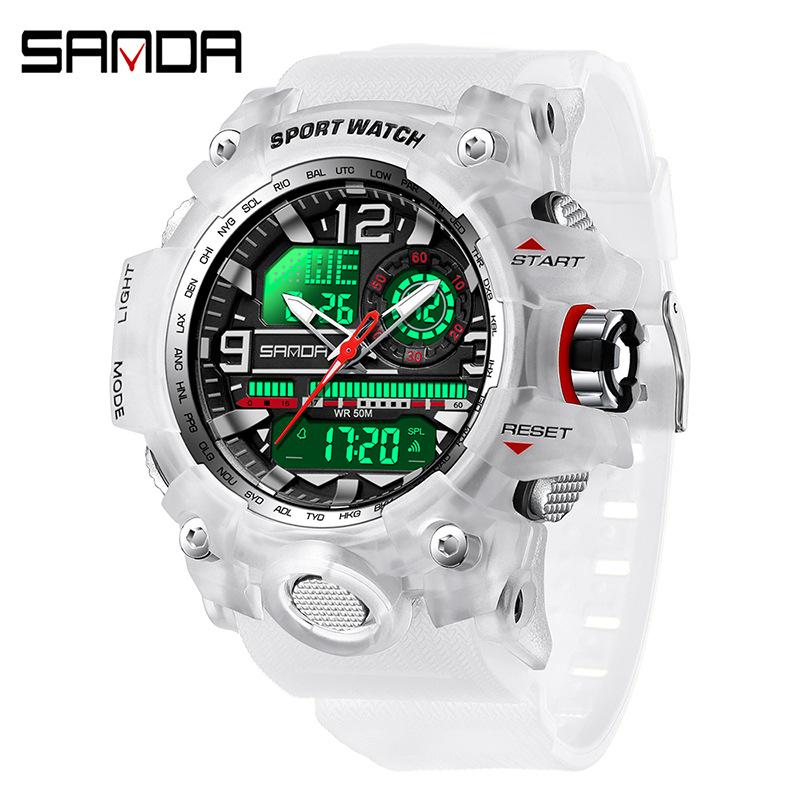 Sanda Youth Fashion Luminous Waterproof Shockproof Alarm Men's Watch