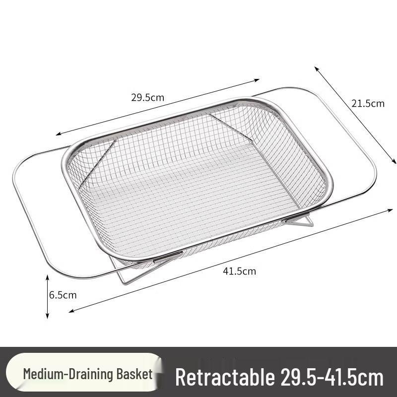 Multi-functional Stainless Steel Retractable Vegetable Sink Drain Rack