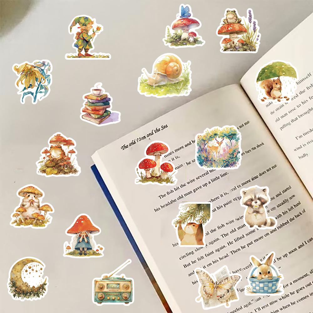 50PCS Fairy Tale Animals Sticker Notebook Skateboard Landscape Bicycle Laptop Luggage Creative Decorative Aesthetic Stickers