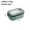 Portable Sealed Lunch Box 2 Layer Mesh Kids Leak Proof Bento Snack Box with Cutlery Microwave Safe Food Storage Container