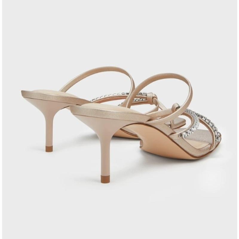 Slingback Woman Sandals Women's High-heeled Shoes Ankle Strap Open Toe High Heel Sandals Black Pumps Female