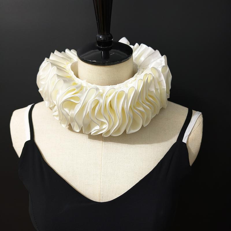Neck Ruffle Fake Collar Stage Performance Cosplay Costume Clown Decorative Collar Ruff Detachable Neckwear Pography Props
