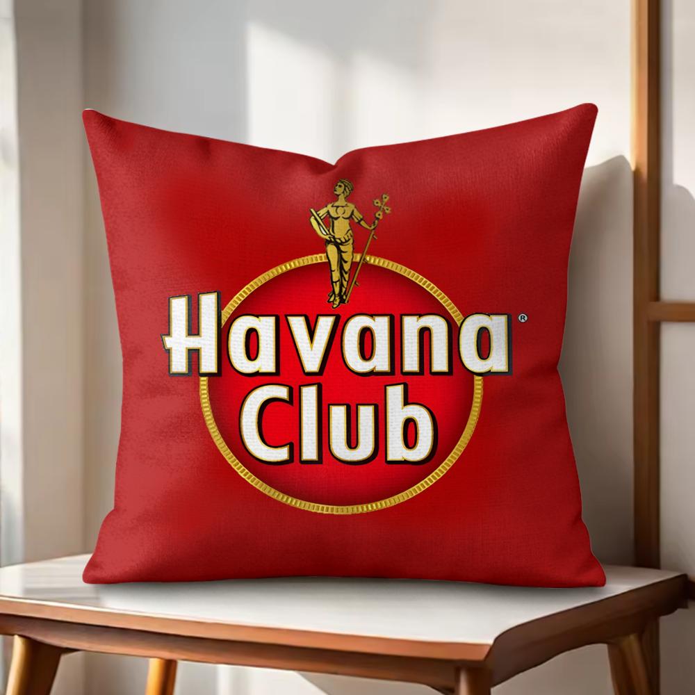 HHavanaS CClubS Cushion Cover Natural Linen Organic Fabric DoubleSided Printing Couch Pillow Covers Home Decor