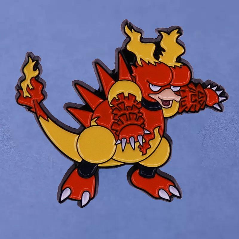 Magmar Anime Lapel Pins Backpack Jeans Enamel Brooch Fashion Jewelry Gifts Games Elf Fiery Dragon Cartoon Badges