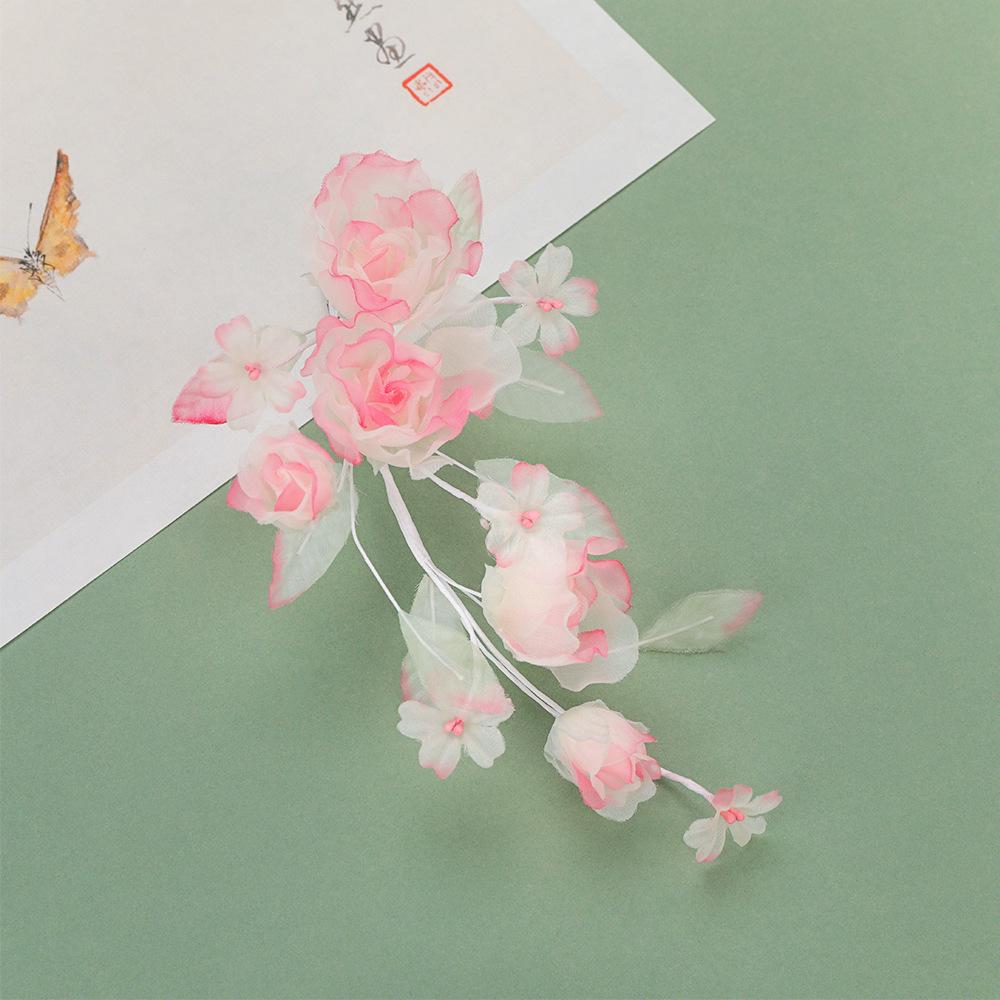 Handmade Juan Yarn Hot Flower Hairpin Peony Peony Hanbok Back Pressure Headdress Tang Style Flower Gradient Green Ancient Style Hanbok Headwear