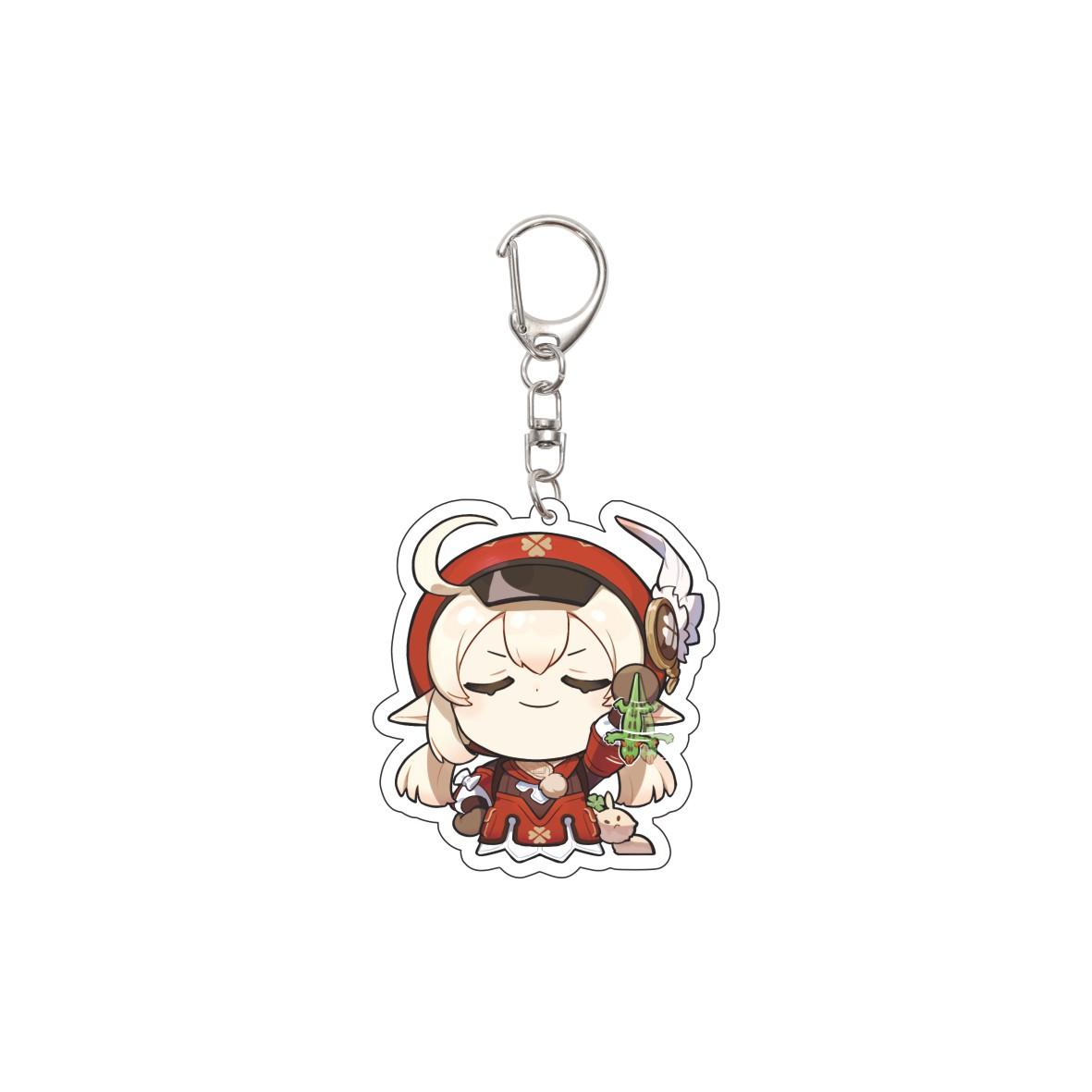 

55MM Anime Genshin Impact Keychain Klee Key Chain Acrylic Model Plate Christmas Gifts 55mm
