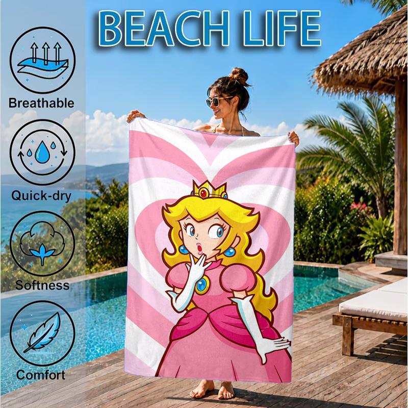 Princess Peach Adventure Beach Towel, Microfiber Beach Towel, Perfect For Pool, Beach, Travel, Home Decor Beach Party Fan Gifts