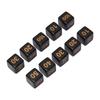 10Pcs Dice Set Plastic Right Angle 6 Sided Numbers Dice for Game Desktop Education Black
