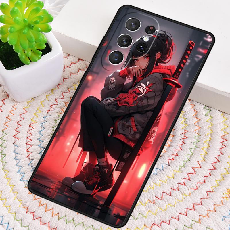 Anime Girl Samurai Phone Case for Samsung Galaxy note 10 pro S26 Ultra S23 S24 FE S25 S21 S22 PLUS shockproof Cove