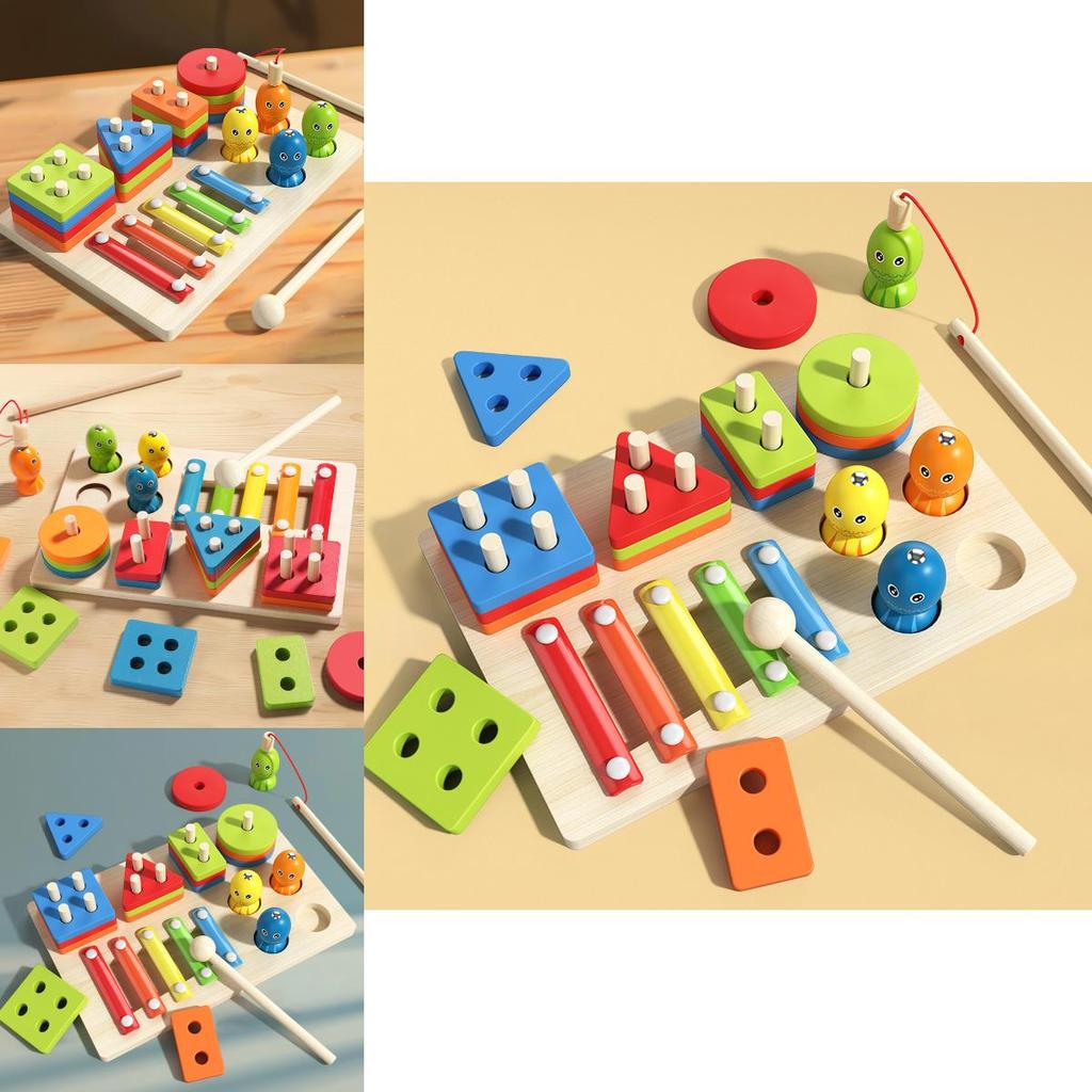 Wooden Montessori Tower Puzzle Toy For Toddlers Educational Development