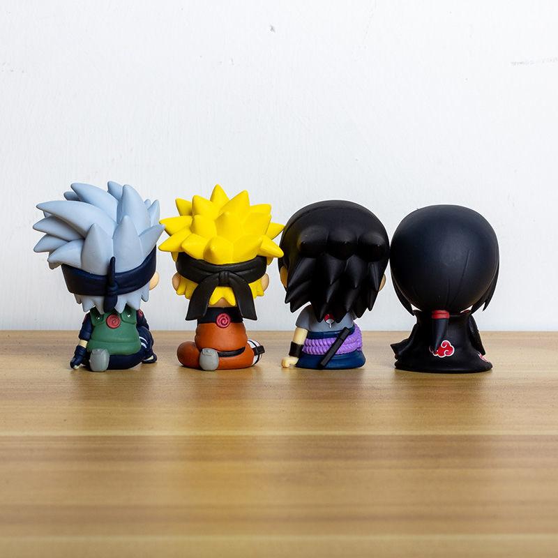 Anime Naruto Figure Naruto 9cm Kakashi Q Version Kawaii Sasuke Itachi Action Figurine Car Decoration Collection Model Gifts