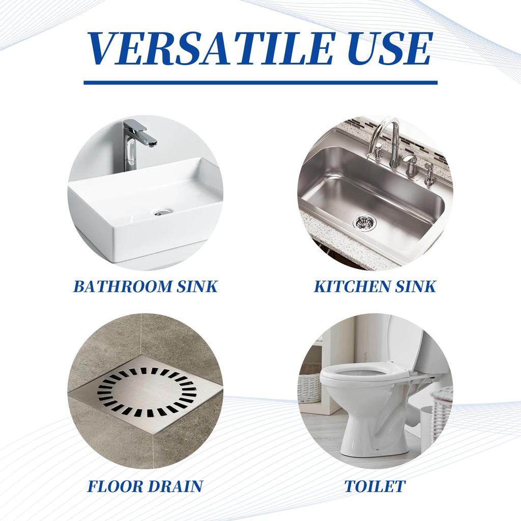 Drain cleaner; toilet sink kitchen bathroom drain pipe clog stain deodorization quick unclogging cleaning decontamination