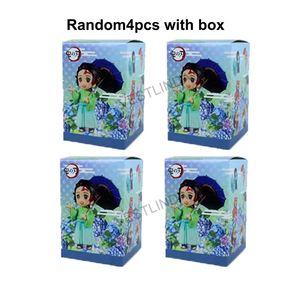 1/12PCS Ghost Slayer Blade Plum Rain Series Blind Box PVC Cute Humanoid Doll Anime Peripheral Collection Model Blind Box Gifts