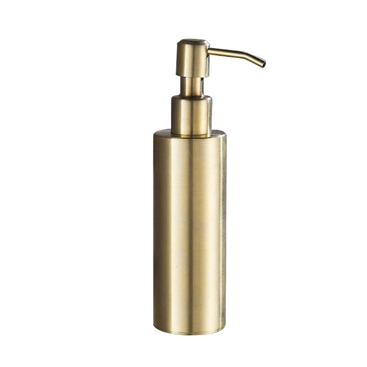 Stainless Steel Soap Bottle Brushed Gold Soap Dispenser Bathroom Manual Soap Dispensers