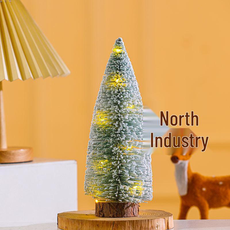 Mini Snowy Cedar Christmas Tree Desktop Ornament – Flocked Decoration Gift
