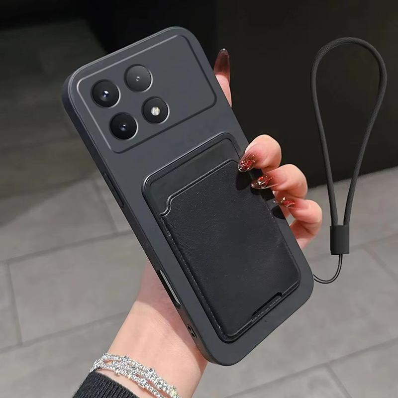 Liquid Silicone Card Slot Bag Holder Phone Case For XiaoMi Redmi 12C A A3 Note 14 13 12 Pro Plus 11 10 9 8 Wallet Cover