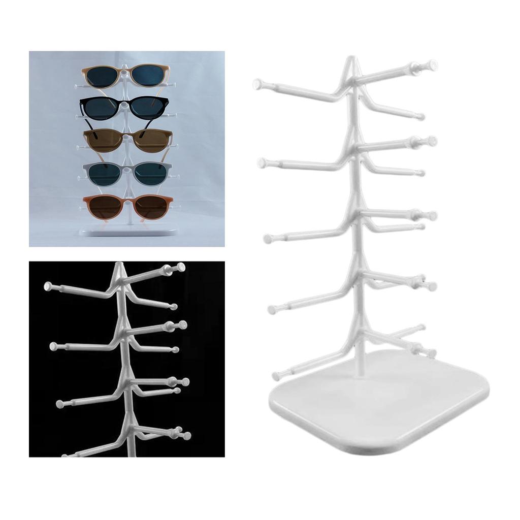 Eyeglass Display Stand Five Layer Plastic Rack Case for Retail Store Glasses Organizer and Tabletop Counter