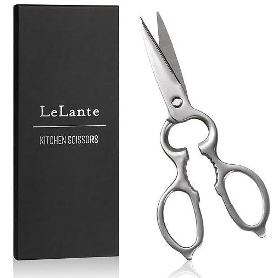 LeLante Kitchen Scissors Shears Disassemblable Washing All Stainless Steel Dishwasher Safe