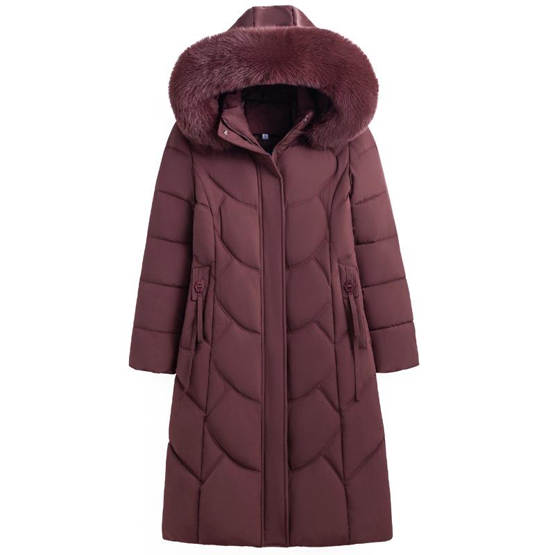 Middelaldrende Kvinners Kåper Vinter Lange Parkaser Hette Fuskepelskrage Tykke Varme Hverdagslige Kvinnejakker