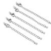Stainless Steel & Titanium Necklace Extension with Lobster Clasp & Beaded Tail - DIY Accessory Set