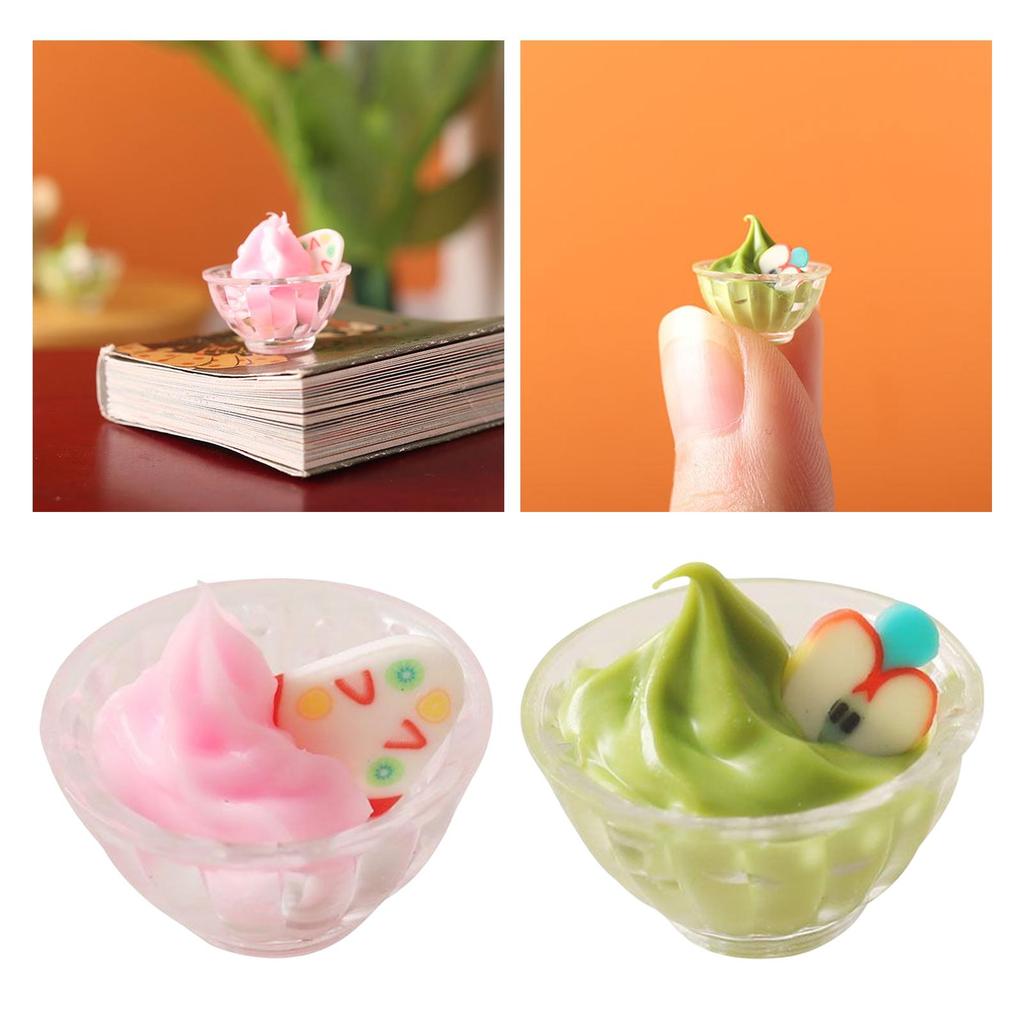 1:12 Miniature Ice Cream Cup Dollhouse Mini Simulation Milkshake Cup Decoration