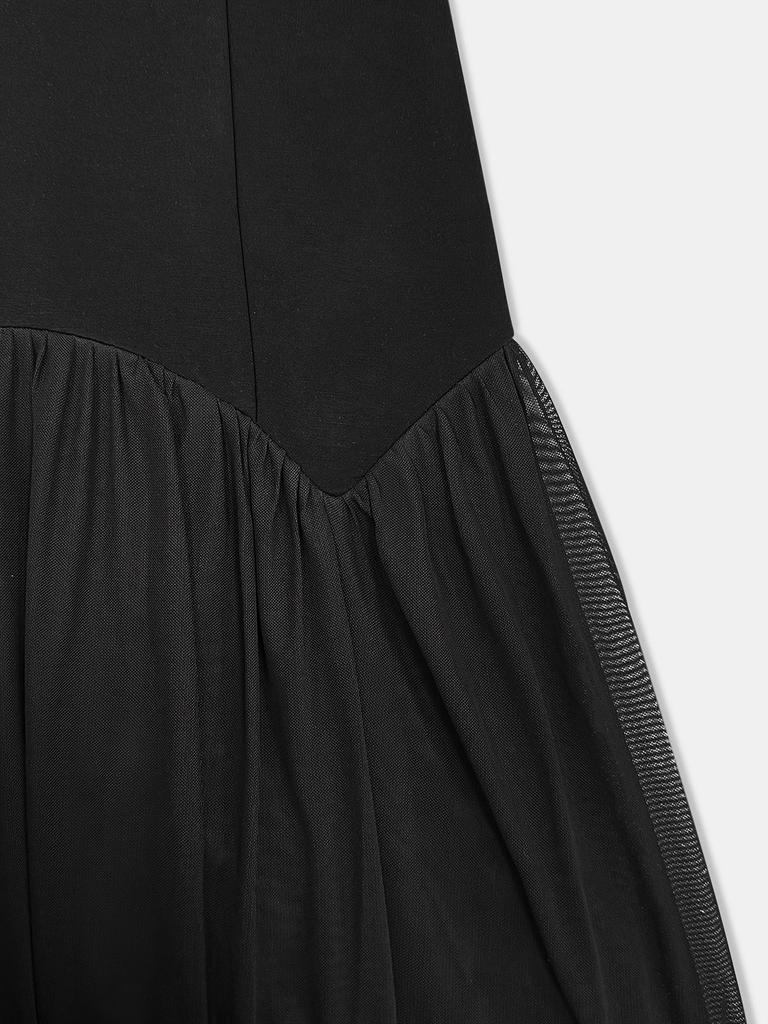 Sleek Black Mesh Long Sleeve Dress - Sexy & Elegant European & American Style