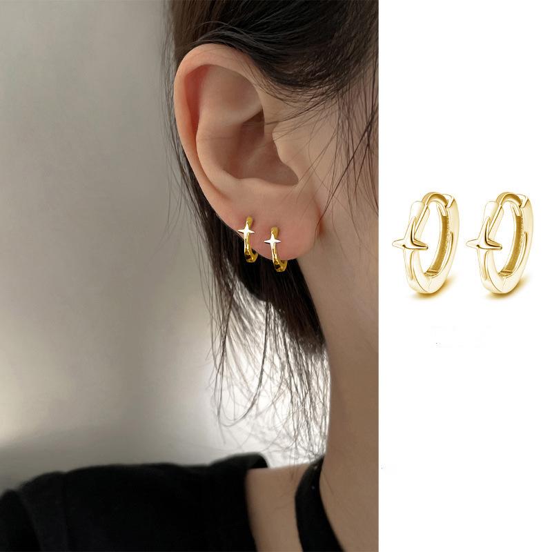 VENTFILLE 925 Sterling Copper Star Earring for Women Girl Personal Originality Trend Hip Hop Neutral Zircon Gift Dropshipping