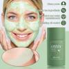 Green Tea Mask Solid Face Mask Stick Oil Control Moisturizing Cleaning Mask Acne Treatment Blackhead Remove Pores Purifying 40g