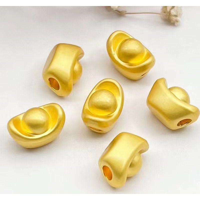 

In Wealth and Treasure through Hole Small Yuanbao Fortune Rolling Spacer Beads as Right as Rain Bracelet Accessories DIY Bracelet Anklet Accessories Sand gold ingot 10