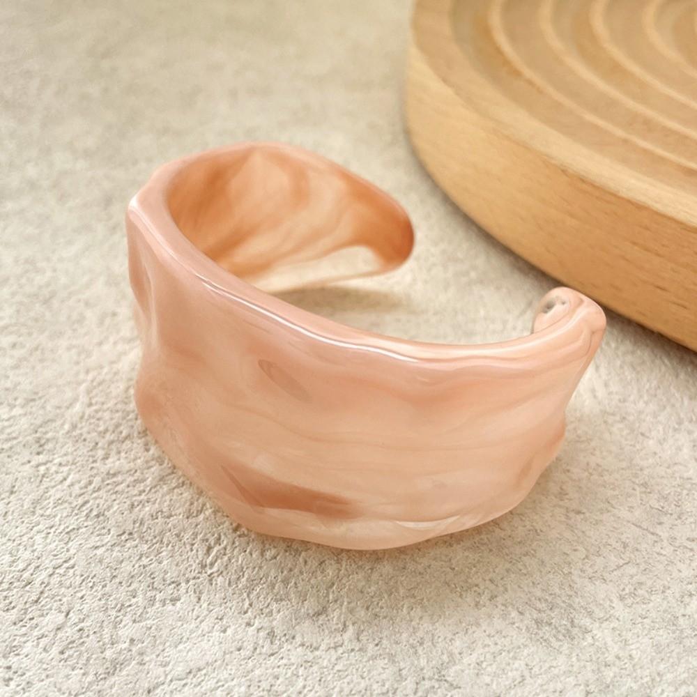 Acrylic Resin Bracelets Gradient Color Opening Bangles Boho Irregular Bracelets  For Women