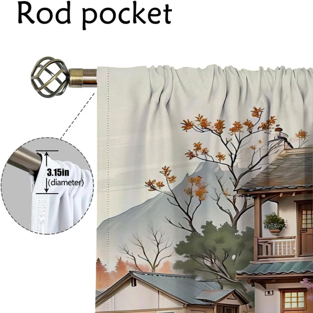 Elegant Room Curtains for Living Room The Autumn Days Halloween Decoration Window Curtain Home Interior Curtains 2 Pieces Shades