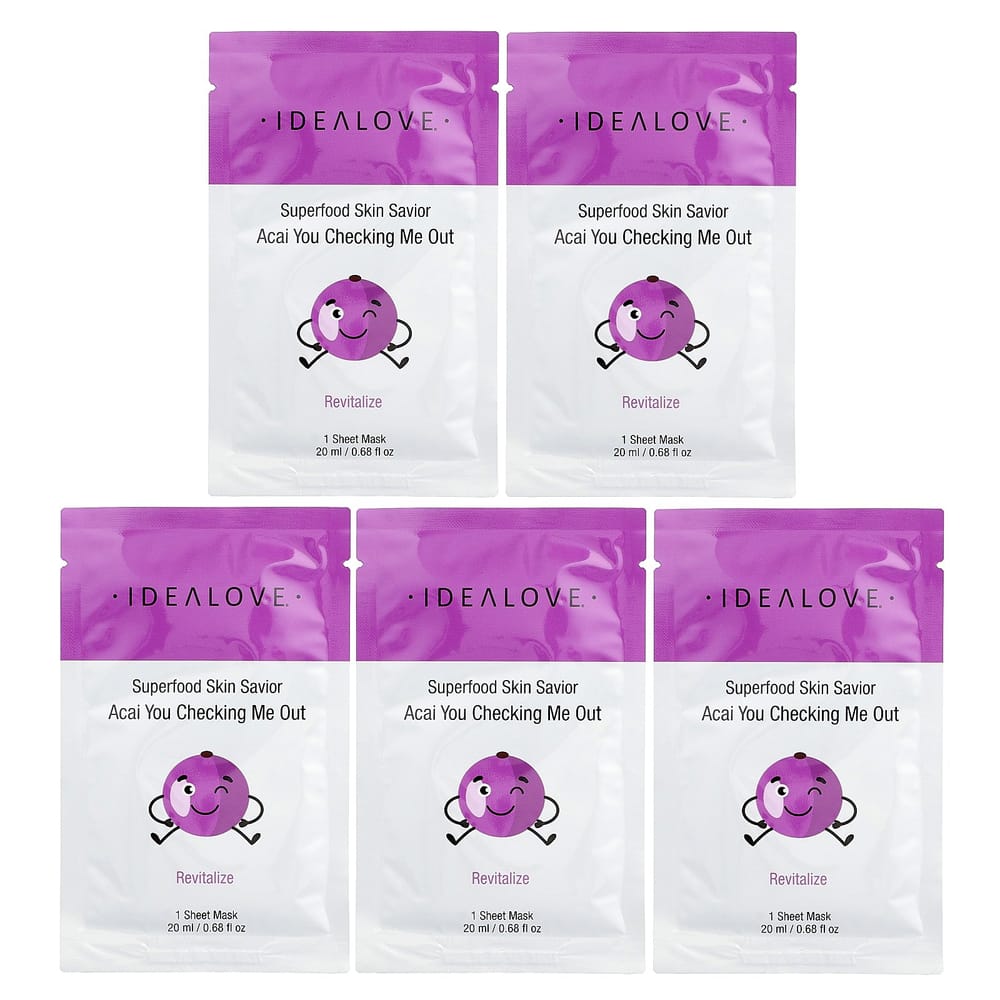 Ideallove Superfood Skin Savior Acai Mask - 5 Pack (20ml Each) 5 ea - 1 ea