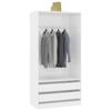 VidaXL Wardrobe High Gloss White 100x50x200 Cm Engineered Wood 800609