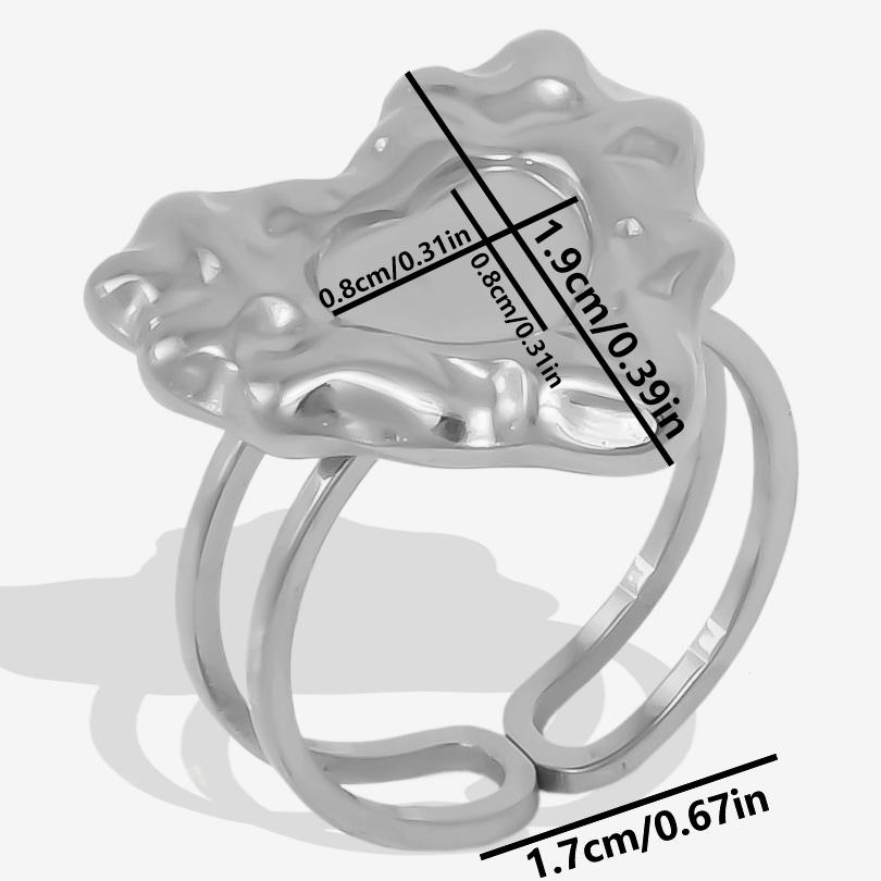 Round Oval Square Heart Blank Settings DIY Rhinestone Drip Oil Silver/Gold Color Stainless Steel Rings For Women Men Accessories