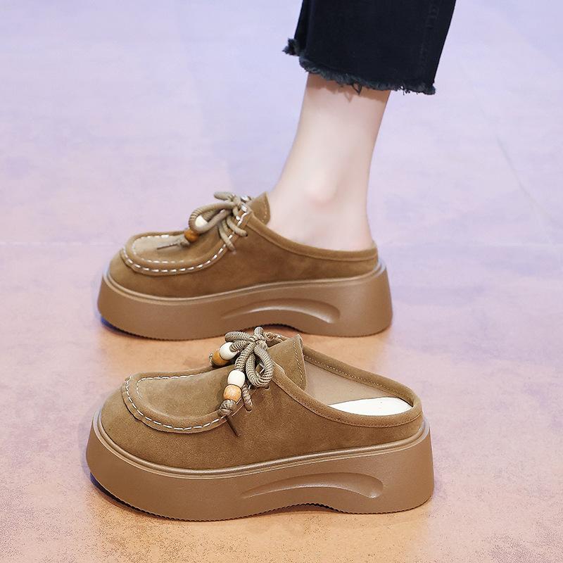 Thick-soled Birkenstock Slippers for Women To Wear In the Autumn of 2025, the New Muffin Is Not Tired, and One Pedal Is a Bag Head and Half Slippers.