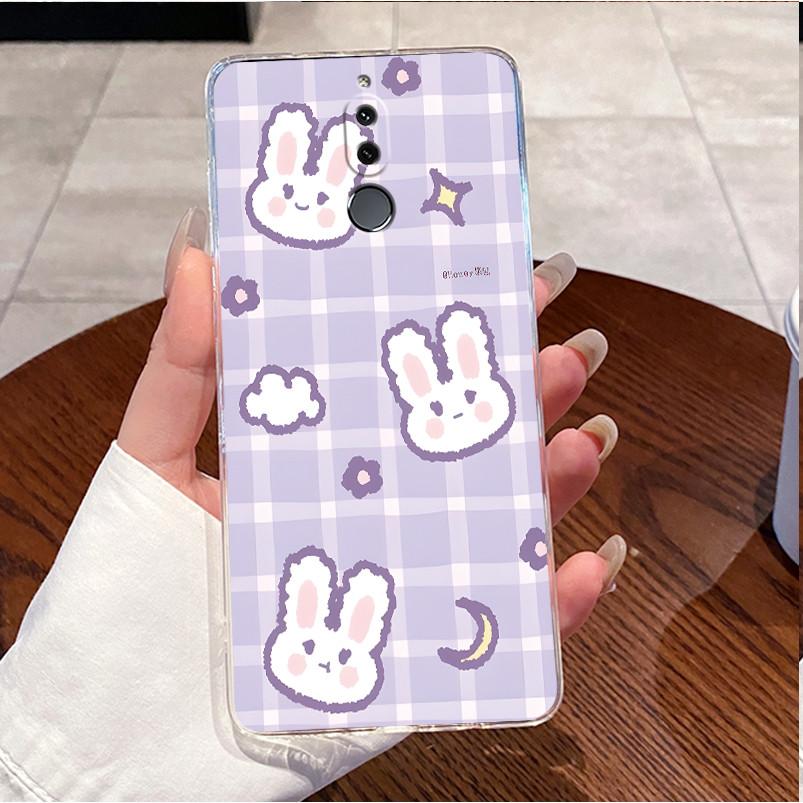 Cute Love Heart Rabbit Soft Clear TPU Phone Case for Huawei Mate 10 Lite Nova 2i Mate10Lite Nova2i Silicone Back Cover Housing