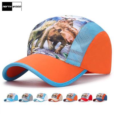 Dinosaur Printed Summer Children's Quick Drying Baseball Cap for Kids Boys Girls Mesh Hat