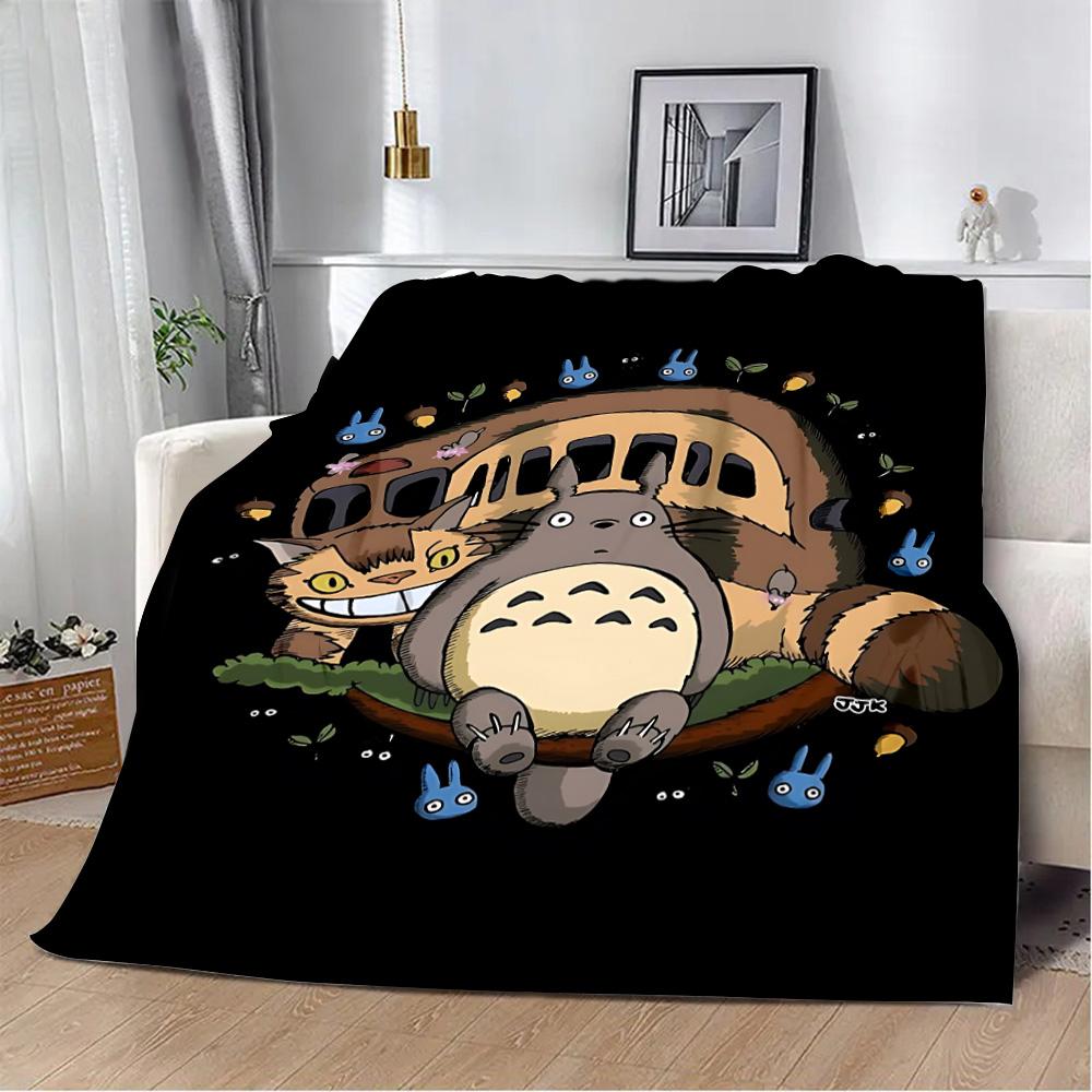 Hot Anime Cartoon Printed Blanket Picnic Blankets Warm Blanket Soft and Comfortable T-TotoroS Blanket Home Travel Birthday
