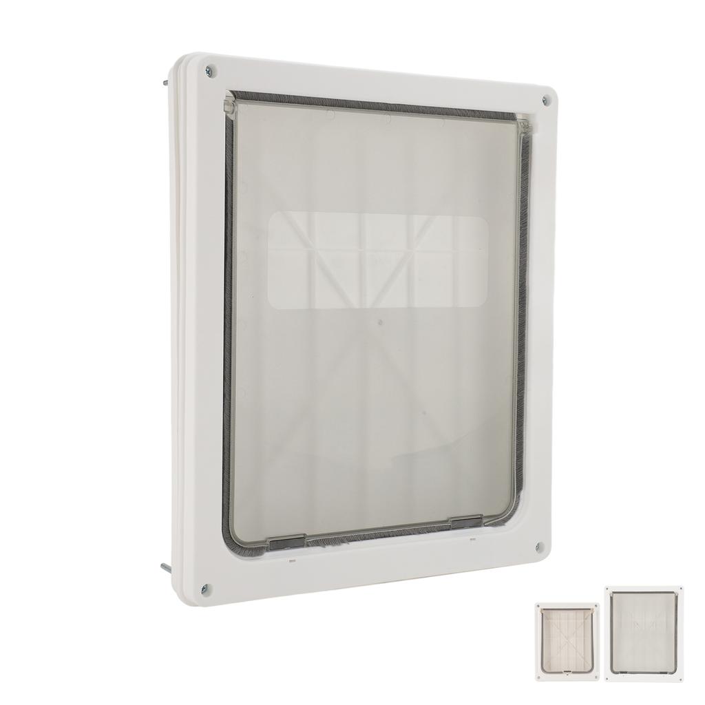 Pet Flap Door Noiseless 2 Way Weather Resistant Interior Exterior Cat Dog Door for Pet Crate Enclosu
