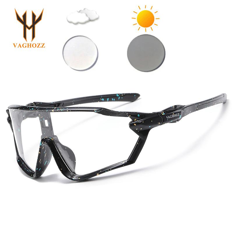 VAGHOZZ New Pochromic Sunglasses Men Women Baseball Cycling Glasses Outdoor Sport Eyewear UV400 MTB Bike Bicycle Goggles