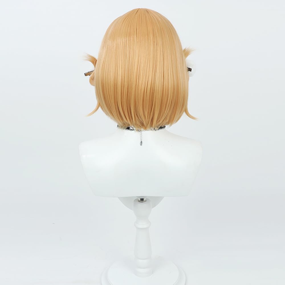Shigure Ui Cosplay Wig, Gold, Heat-Resistant, with White Hair Accessory, Perfect for Halloween Costumes and Photoshoots