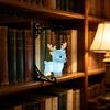 Relaxed Reading Light for Den Hanging Magic Owl Bird Deer Bookend Lamp, Gothic Metal Bookshelf Light, Portable Cordless Ghost Vintage Library